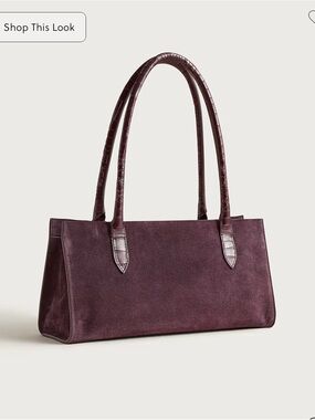 J Crew Women’s Suede Tote Bag in Chocolate Berry